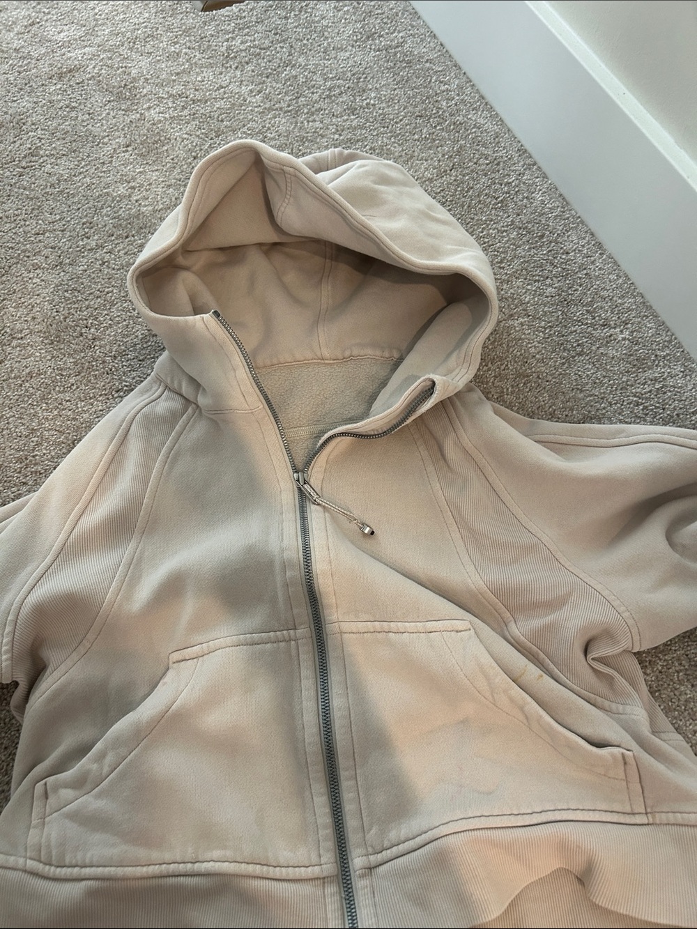 lululemon athletica Light Beige Hooded Zip-Up Utility Jacket